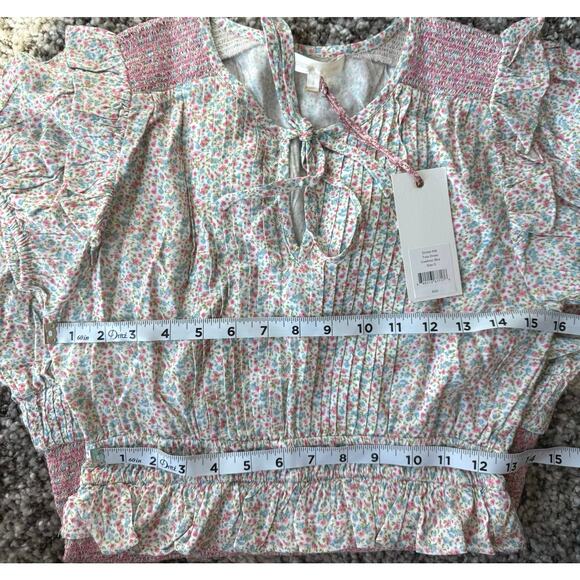 LoveShackFancy NWT Toto Pink Floral Smocked Cottagecore Mini Dress size Small - Picture 13 of 16